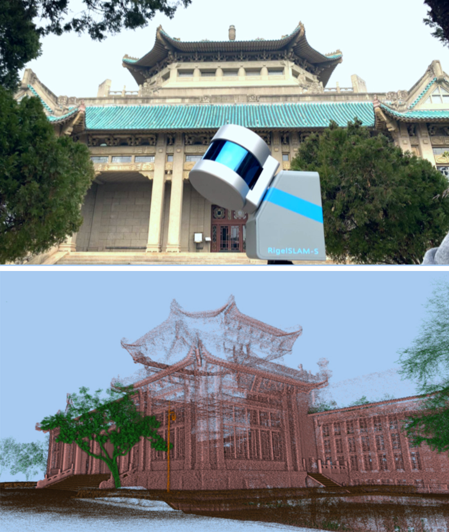 RigelSLAM走進(jìn)武大實(shí)景復(fù)現(xiàn)櫻花大道、新舊建筑
