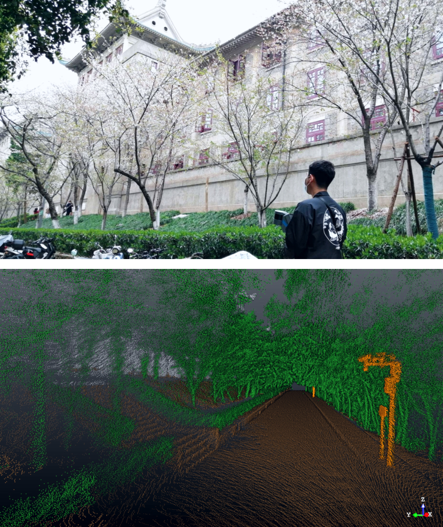 RigelSLAM走進(jìn)武大實(shí)景復(fù)現(xiàn)櫻花大道、新舊建筑